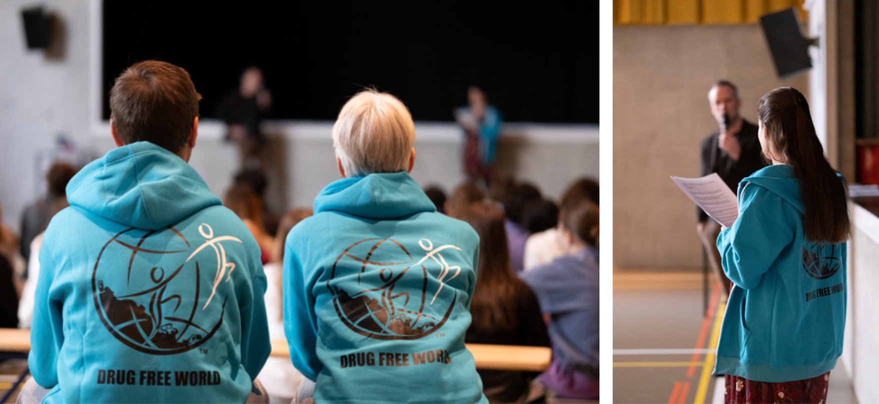 Et interaktivt seminar blev leveret til over 60 elever om sandheden om stoffer i Lausanne i Schweiz.