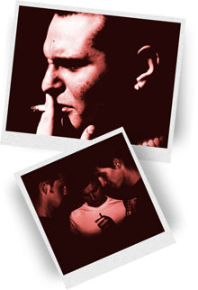 Man and group of people smoking weed.