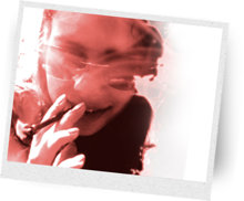 Woman smoking a joint.